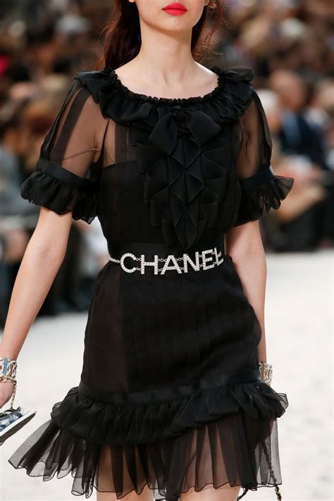 chanel long black dress rtw ss 2019|Chanel runway fashion.